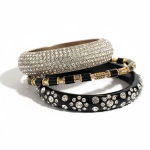 EUC Bundle of Three Vintage Sparkly Statement Bangle Bracelets!